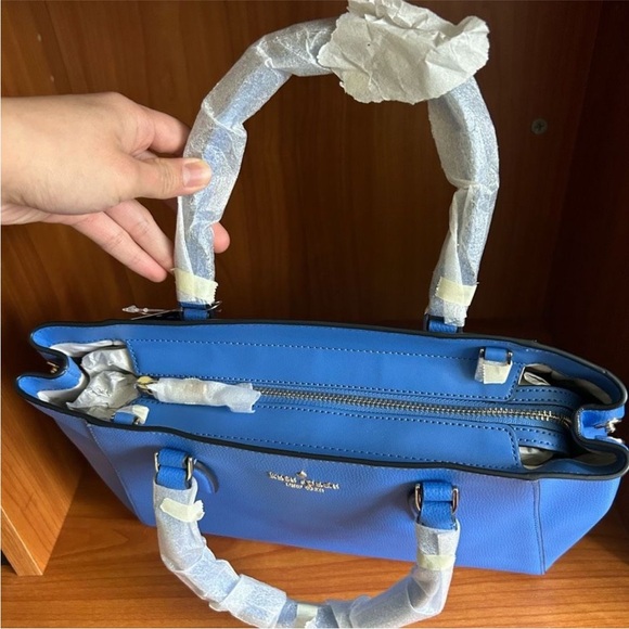 NWT Kate Spade Refined Grain Blue Satchel - Picture 4 of 10